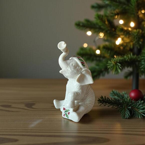 Lenox Holiday Jewels Elephant • Vintage Christmas Figurine • Lenox Holiday Decor - Picture 3 of 9